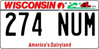 WI license plate 274NUM
