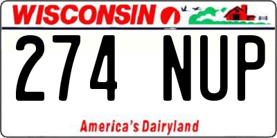 WI license plate 274NUP
