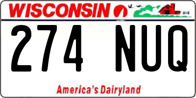 WI license plate 274NUQ