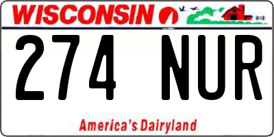 WI license plate 274NUR