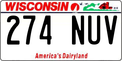 WI license plate 274NUV
