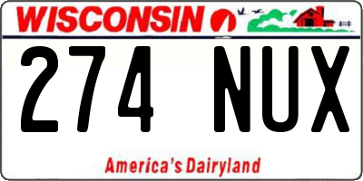 WI license plate 274NUX