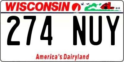 WI license plate 274NUY