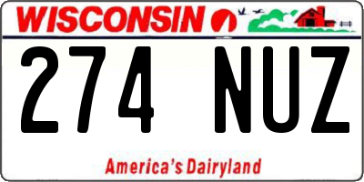 WI license plate 274NUZ