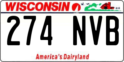 WI license plate 274NVB