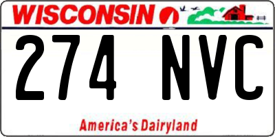 WI license plate 274NVC