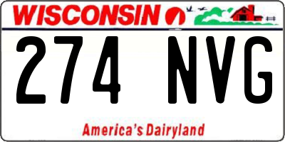 WI license plate 274NVG