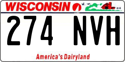 WI license plate 274NVH