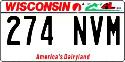 WI license plate 274NVM