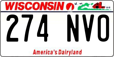WI license plate 274NVO