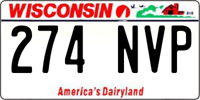 WI license plate 274NVP