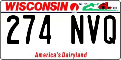 WI license plate 274NVQ