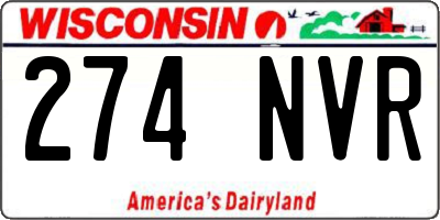 WI license plate 274NVR