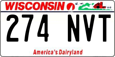 WI license plate 274NVT