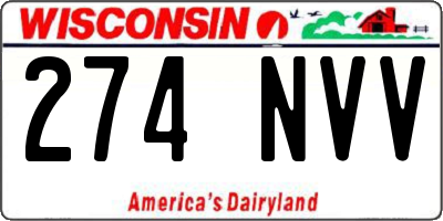 WI license plate 274NVV