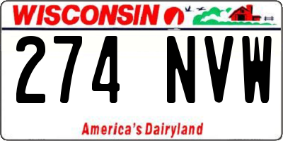 WI license plate 274NVW