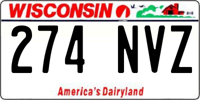 WI license plate 274NVZ