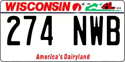 WI license plate 274NWB