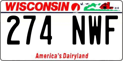 WI license plate 274NWF