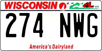 WI license plate 274NWG
