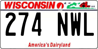 WI license plate 274NWL
