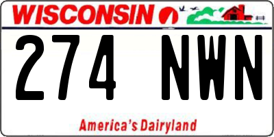 WI license plate 274NWN