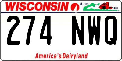 WI license plate 274NWQ