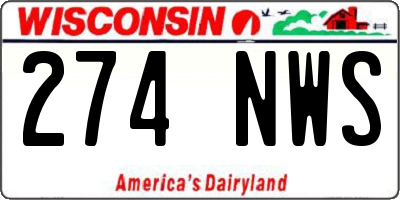 WI license plate 274NWS