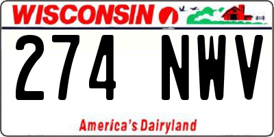 WI license plate 274NWV