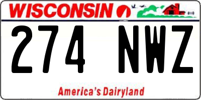 WI license plate 274NWZ