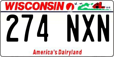 WI license plate 274NXN