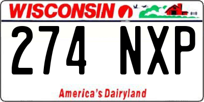 WI license plate 274NXP