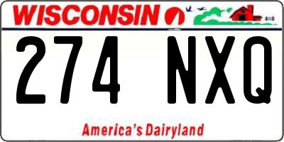 WI license plate 274NXQ