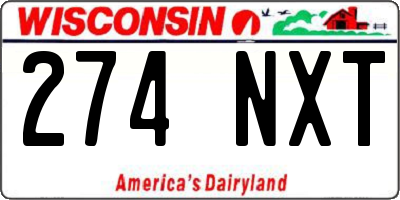 WI license plate 274NXT