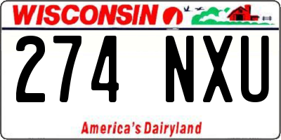 WI license plate 274NXU