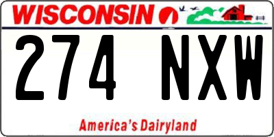 WI license plate 274NXW