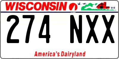 WI license plate 274NXX