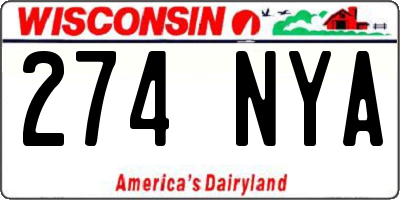 WI license plate 274NYA
