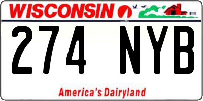 WI license plate 274NYB