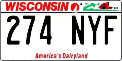 WI license plate 274NYF
