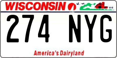 WI license plate 274NYG