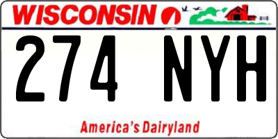 WI license plate 274NYH