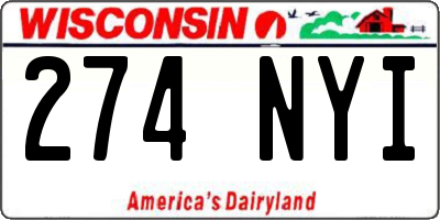 WI license plate 274NYI