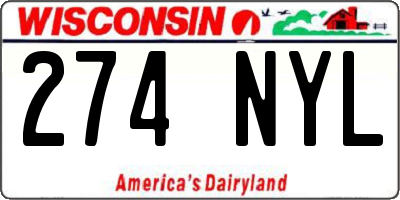 WI license plate 274NYL
