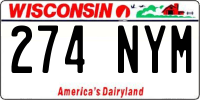 WI license plate 274NYM