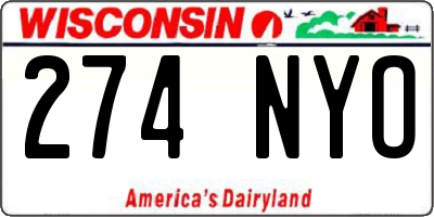WI license plate 274NYO