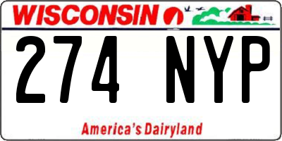 WI license plate 274NYP