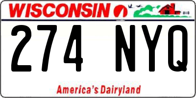 WI license plate 274NYQ