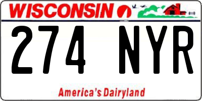 WI license plate 274NYR