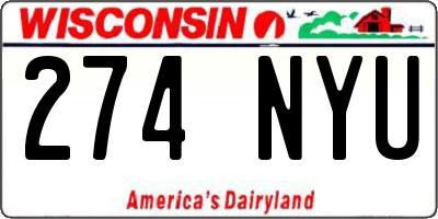 WI license plate 274NYU